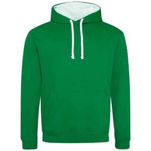 Awdis Womens/Ladies Varsity Hoodie / Kelly Green/Arctic White